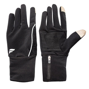 Fly Active Glovepocket Mens Running Gloves - Black/Silver (Size M/L) - BLACK/SILVER