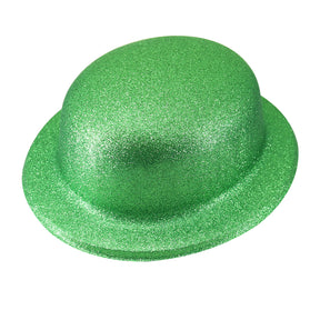 Green Glitter Bowler Hat - Sparkly Costume Hat for Dance/Fancy Dress Party