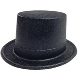 Black Glitter Top Hat - Sparkly Dance Costume/Fancy Dress Party