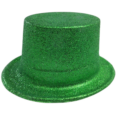 Green Glitter Top Hat - Sparkly Dance Costume/Fancy Dress Party