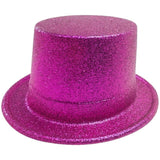 Hot Pink Glitter Top Hat - Sparkly Dance Costume/Fancy Dress Party