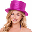 Hot Pink Glitter Top Hat - Sparkly Dance Costume/Fancy Dress Party
