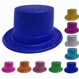 1x Assorted Colour Glitter Tall/Top Hat - Sparkly Dance Costume/Fancy Dress Party