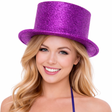 Purple Glitter Top Hat - Sparkly Dance Costume/Fancy Dress Party