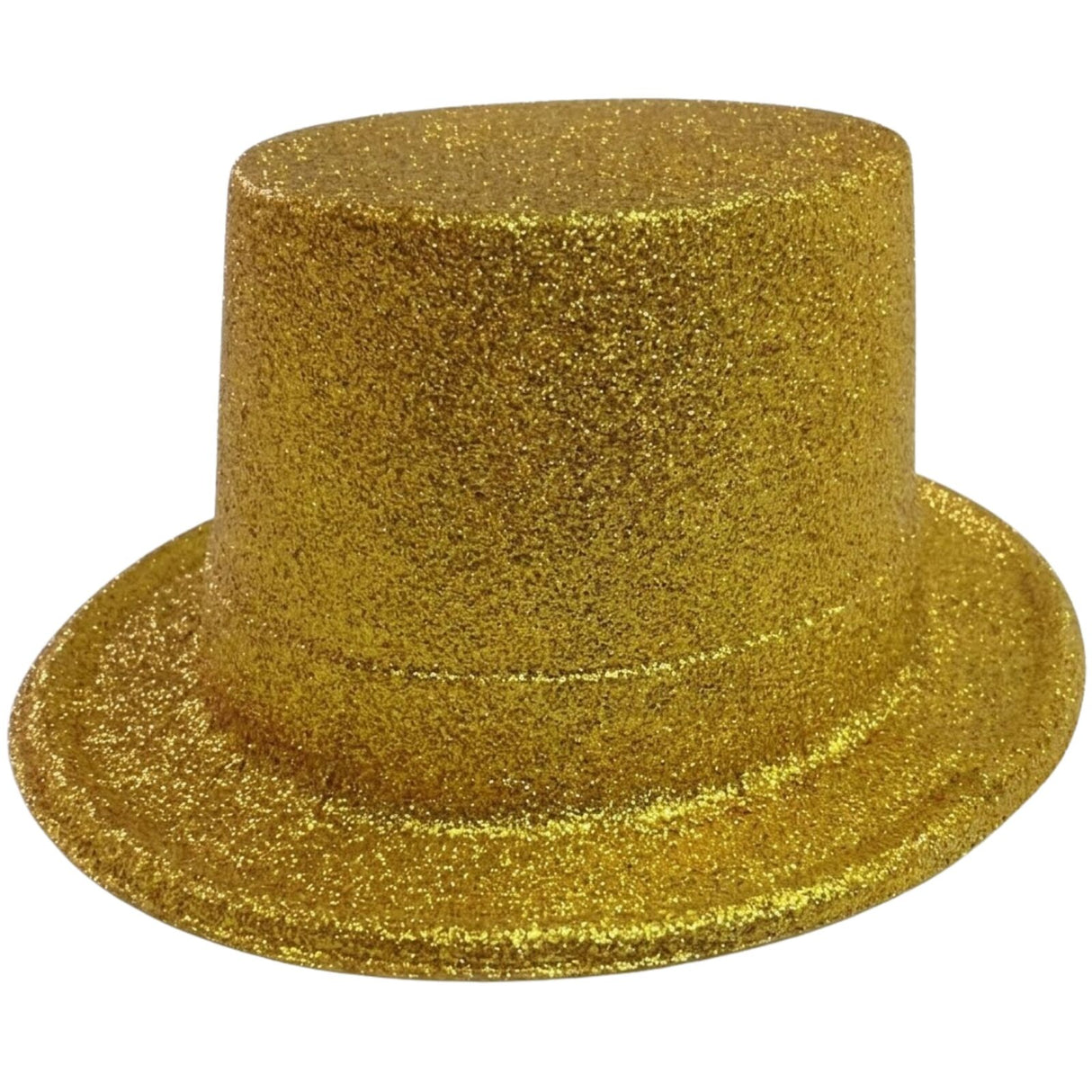 Yellow/Gold Glitter Top Hat - Sparkly Dance Costume/Fancy Dress Party