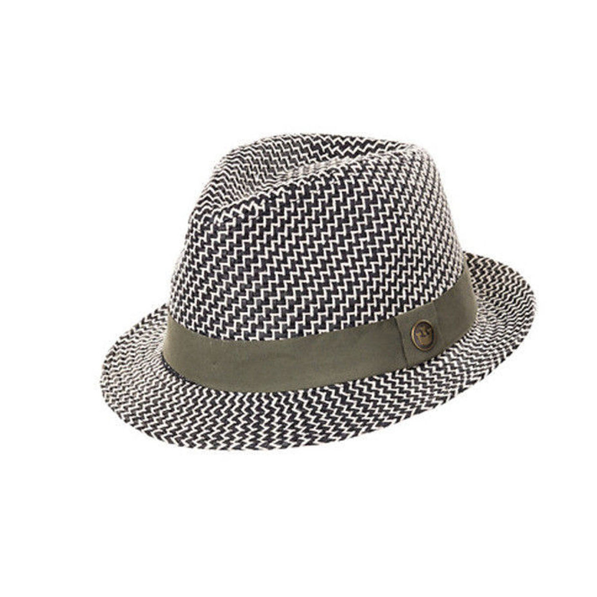 Goorin Brothers Buck Mens Paper Straw Trilby Hat - Black/White (100-6634)
