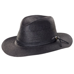 GOORIN BROTHERS Dawn Summer Braid Fedora Hat Cap Bros 100-9217 Wide Brim - Black - L