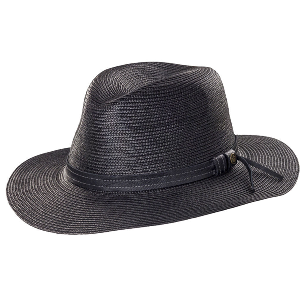 Goorin Brothers Dawn Mens Wide Brim Braid Summer Fedora - Black (100-9217)