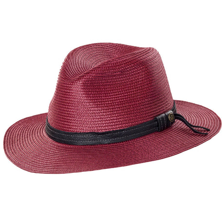 Goorin Brothers Dawn Mens Wide Brim Braid Summer Fedora - Red (100-9217)