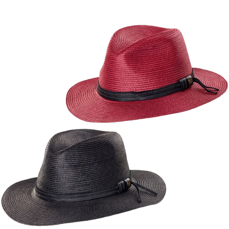 GOORIN BROTHERS Dawn Summer Braid Fedora Hat Cap Bros 100-9217 Wide Brim - Black