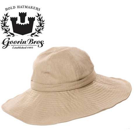 GOORIN BROTHERS Maisie Cotton Floppy Style Hat Cap Bros 605-9675 Wide Brim - Natural