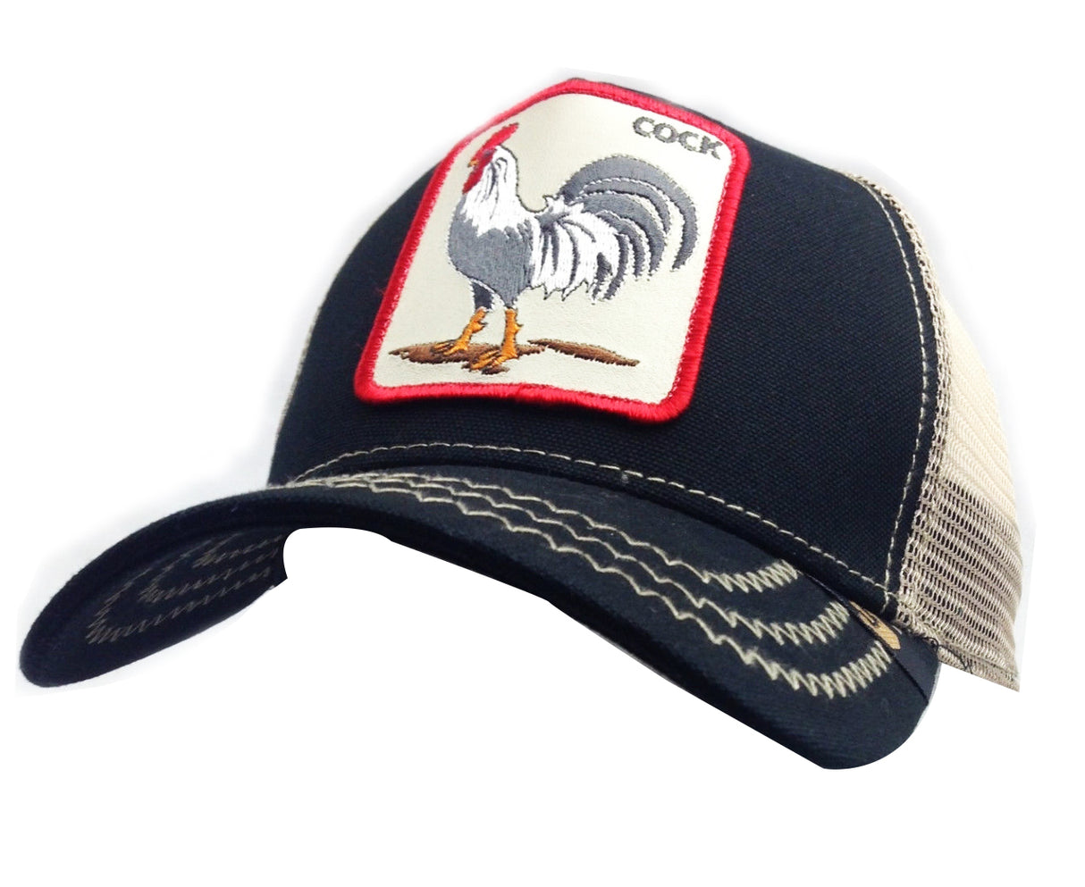 GOORIN BROTHERS Baseball Cap Trucker Snapback Hat Adjustable Animal Series - American Rooster (Black) 101-3548