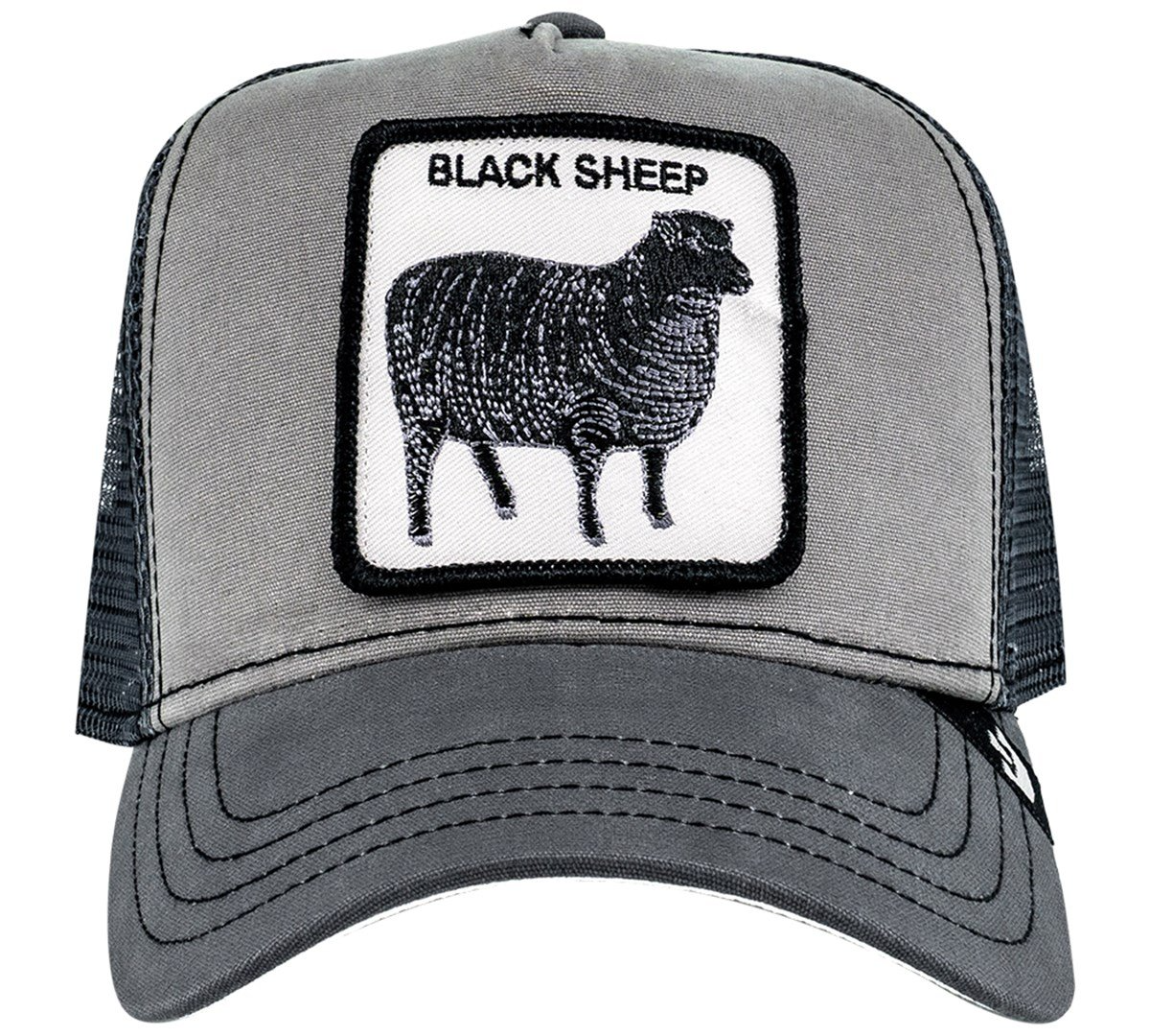 Goorin Brothers Black Sheep Trucker Cap - Grey (Animal Farm Snapback Baseball Hat)