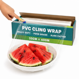 6x 600 Meters Cling Wrap Food-Grade Plastic Covering w/ Built-in Cutter (33cm x 600m)
