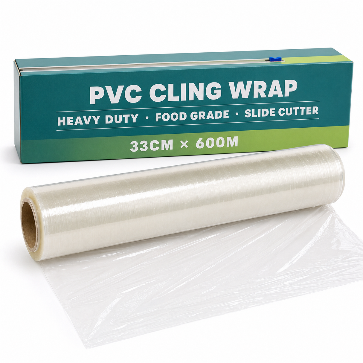 6x 600 Meters Cling Wrap Food-Grade Plastic Covering w/ Built-in Cutter (33cm x 600m)