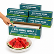 6x 600 Meters Cling Wrap Food-Grade Plastic Covering w/ Built-in Cutter (33cm x 600m)