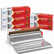 6x Aluminium Foil Food Packaging Wrap w/ Built-in Cutter Bulk (30cm x 150m)