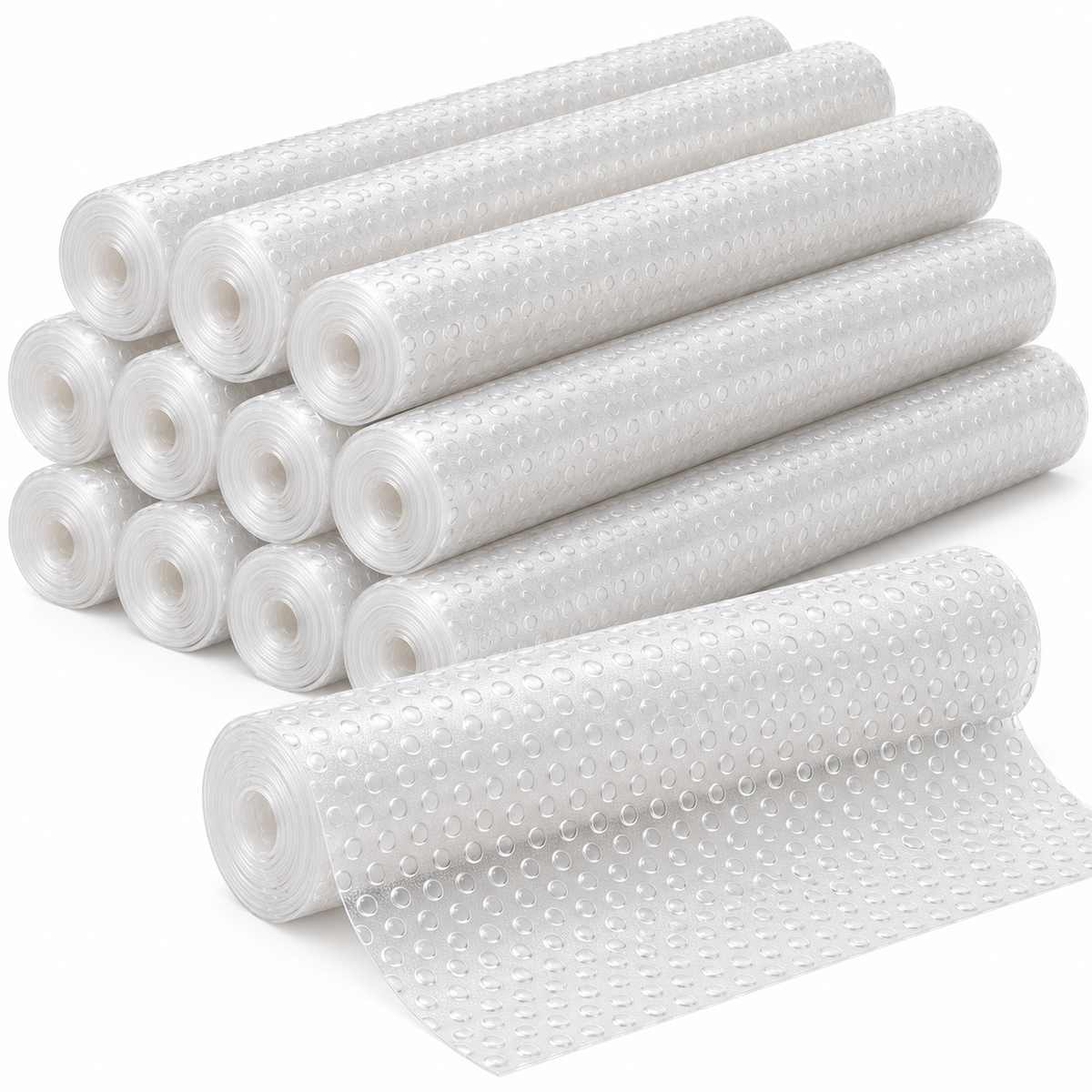 12x Non Slip Ribbed Drawer Liner Plastic Cabinet Cupboard Clear Shelf Mat - 100cm x 45cm