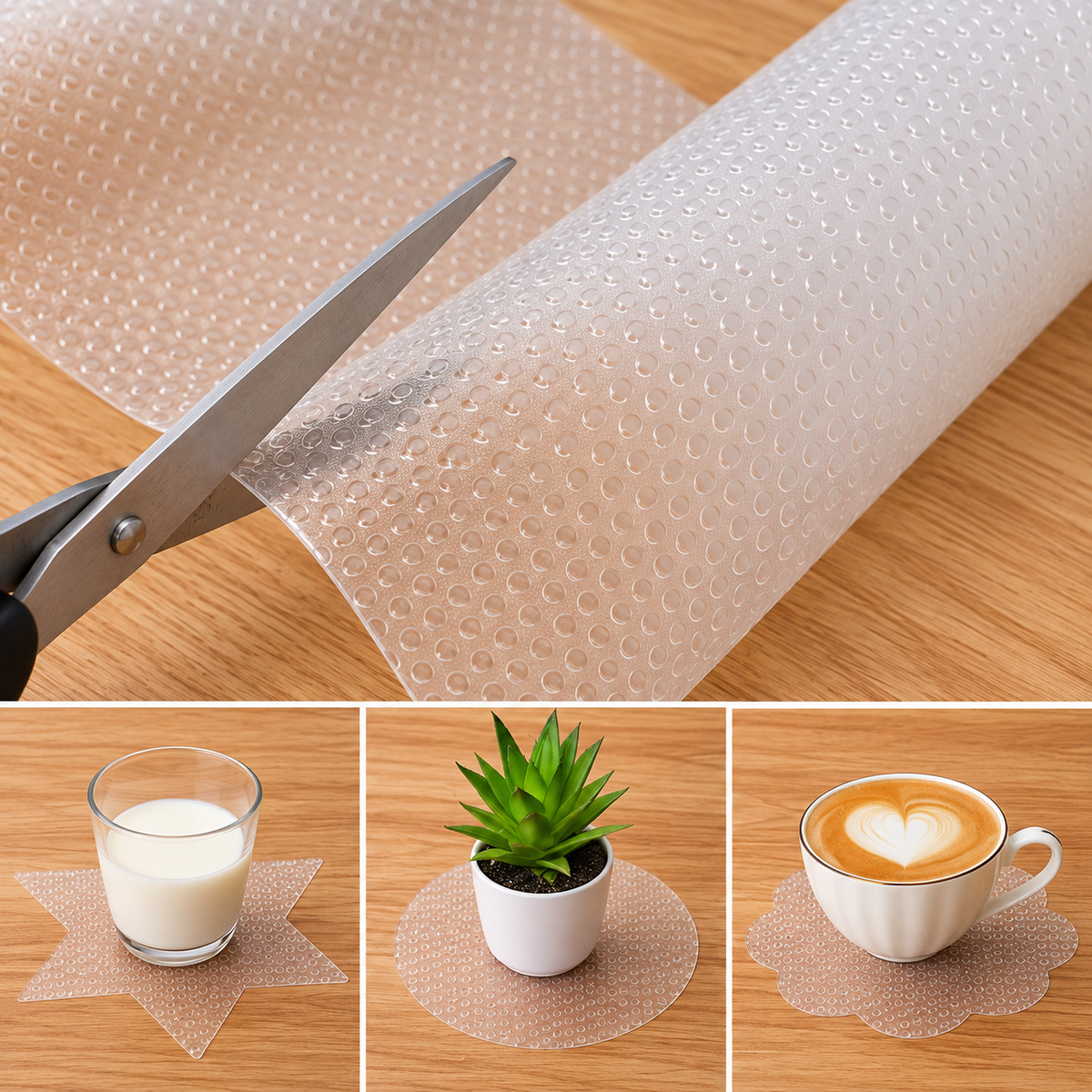 12x Non Slip Ribbed Drawer Liner Plastic Cabinet Cupboard Clear Shelf Mat - 200cm x 45cm