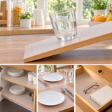 12x Non Slip Ribbed Drawer Liner Plastic Cabinet Cupboard Clear Shelf Mat - 200cm x 45cm