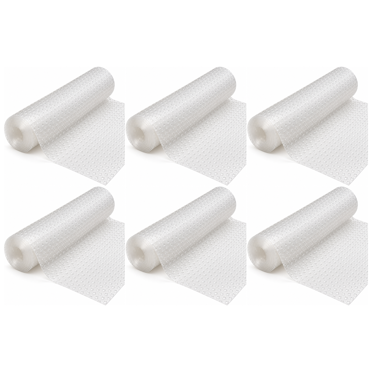 6x Large Non Slip Ribbed Drawer Liner Bulk Pack - Clear Plastic Cabinet/Cupboard Shelf Mat (200cm x 45cm)