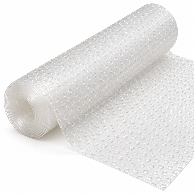 1x Non Slip Ribbed Drawer Liner Plastic Cabinet Cupboard Clear Shelf Mat - 200cm x 45cm