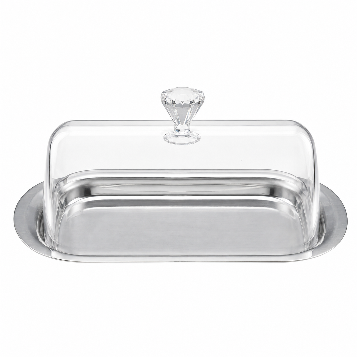 Stainless Steel Butter/Cheese Dish Storage Dome w/ Acrylic Lid & Handle