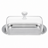 Stainless Steel Butter/Cheese Dish Storage Dome w/ Acrylic Lid & Handle