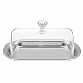 Stainless Steel Butter/Cheese Dish Storage Dome w/ Acrylic Lid & Handle