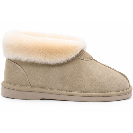 GROSBY Womens Princess UGG Boots - Beige (Genuine Sheepskin/Suede Leather Slippers)