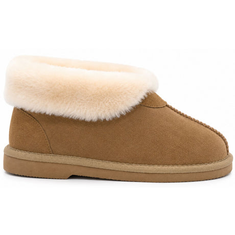 GROSBY Womens Princess UGG Boots - Chestnut (Genuine Sheepskin/Suede Leather Slippers)