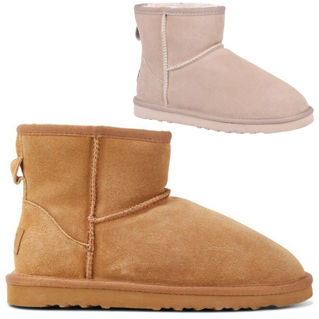 GROSBY Jillaroo Womens UGG Boots Genuine Sheepskin Suede Leather Moccasins - Chestnut