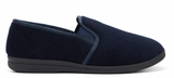GROSBY Percy Mens Slippers - Navy Blue (Casual Slip-On Indoor/Outdoor Shoes)