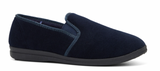 GROSBY Percy Mens Slippers - Navy Blue (Casual Slip-On Indoor/Outdoor Shoes)