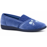 GROSBY SASHA (GA) Womens Slippers - Mid Blue (Slip-On Ladies Winter Flats)