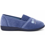 GROSBY SASHA (GA) Womens Slippers - Mid Blue (Slip-On Ladies Winter Flats)