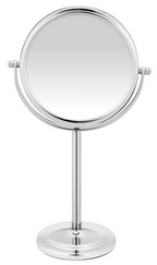 Bodysense Pedestal Chrome Makeup Mirror Tall 7x Magnification Double Sided 360° Swivel