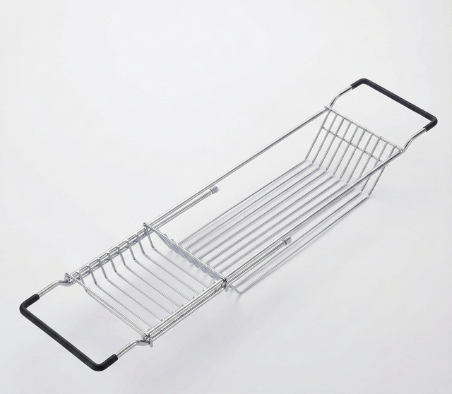 Shower Caddy Bath Tub Rack Metal Chrome Plated Hanging Over Hook Basket