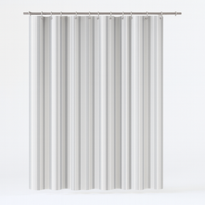 Jacquard Polyester Shower Curtain in White Stripe – 180x180cm with Rings