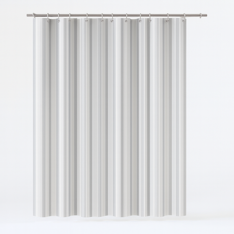 Jacquard Polyester Shower Curtain in White Stripe – 180x180cm with Rings