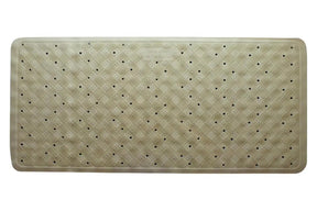 Anti Slip Loofah Shower Rug Non Slip Rubber Bath Mat  - Beige