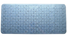 Anti Slip Loofah Shower Rug Non Slip Rubber Bath Mat - Blue