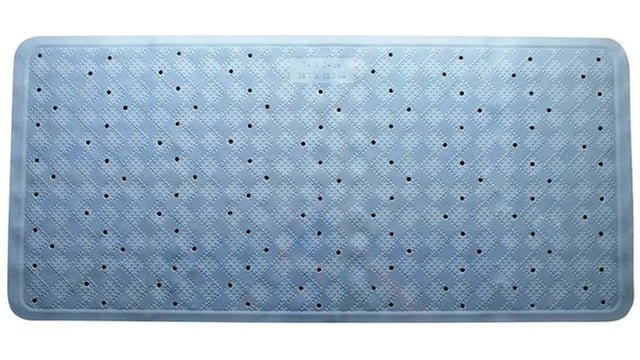 Anti Slip Loofah Shower Rug Non Slip Bathroom Bath Mat Carpet Water Drains - Blue
