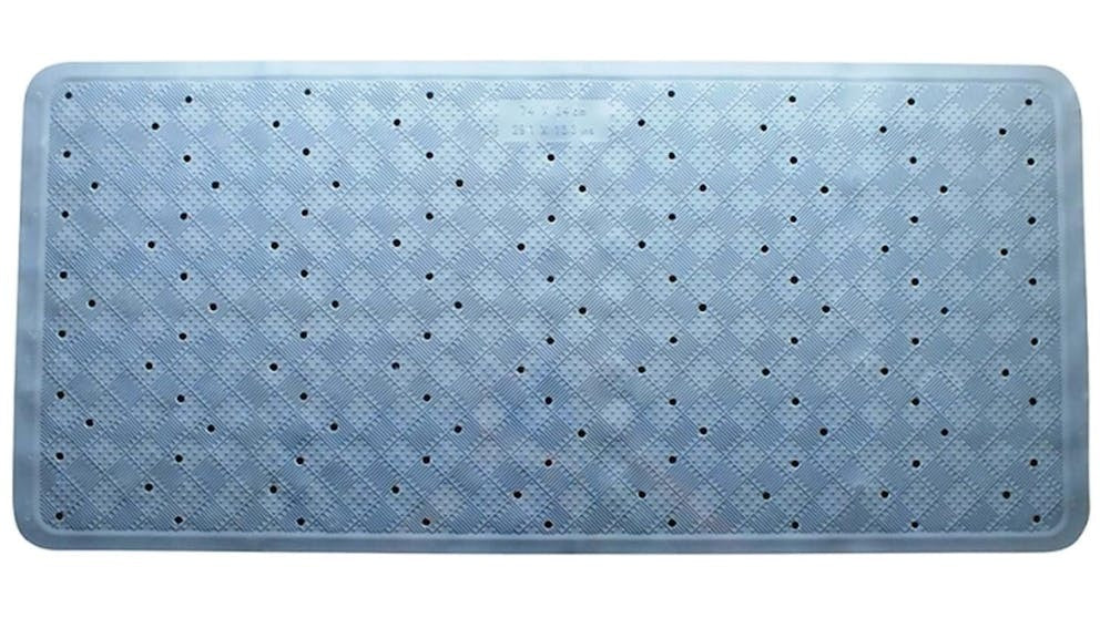 Anti Slip Loofah Shower Rug Non Slip Bathroom Bath Mat Carpet Water Drains - Blue