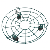 40cm Plant Pot Stand with Wheels Metal Garden Trolley Caddy Plate