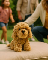Bocchetta Gilbert 30cm Sitting Cavoodle Oodle Plush Toy - Brown (Realistic Stuffed Animal Dog Gift)