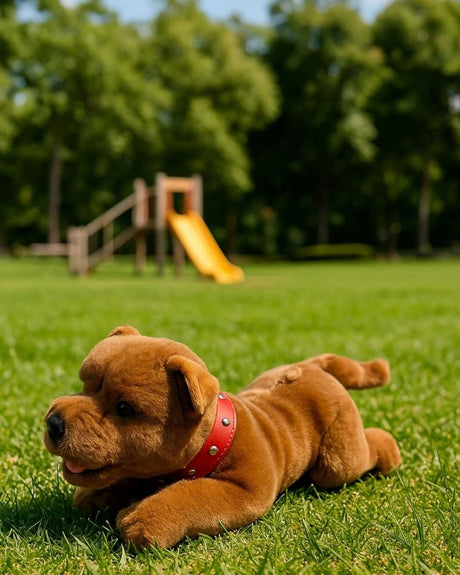 Bocchetta Gravy 28cm Floppy Staffy Puppy Plush Toy - Brown (Realistic Stuffed Animal Dog Gift)