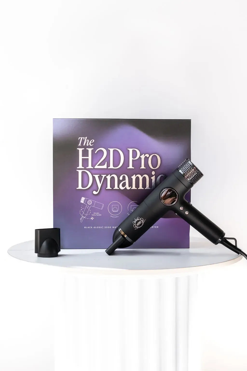 H2D Pro Dynamic Ionic Hair Dryer in Black (2000W Dual Voltage for Travel)
