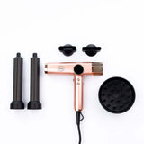 H2D 4-in-1 Ionic Magnetic Hairdryer + Styler Styling Iron - Rose Gold