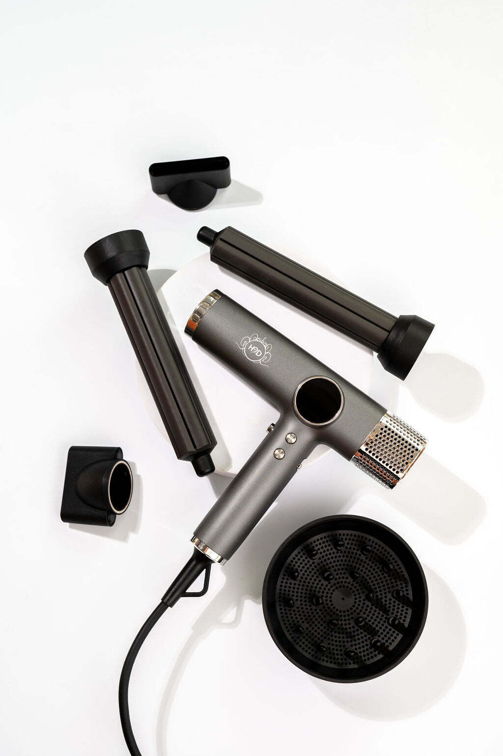 H2D 4-in-1 Ionic Magnetic Hairdryer + Styler Styling Iron - Space Grey